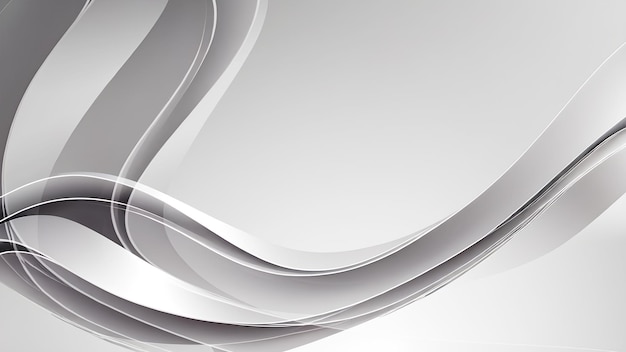 Un estilo moderno de curvas brillantes de color gris blanco plateado en un fondo gris espacio vacío para el fondo de texto