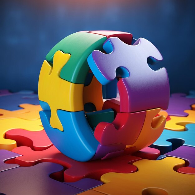 estilo moderno dia mundial de conscientização sobre o autismo conceito de autismo bandeira design plano com formas de quebra-cabeça