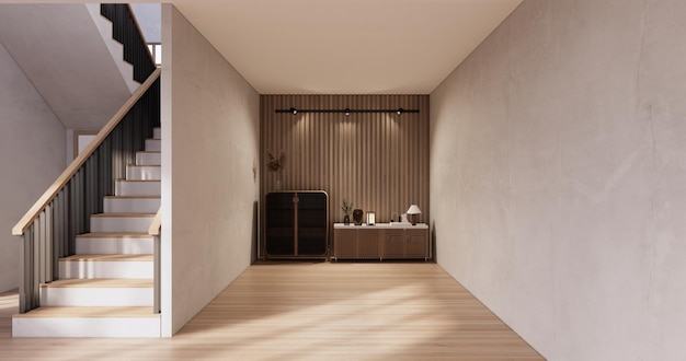 Estilo muji Habitación de madera vacíaLimpieza del interior de la habitación japonesa