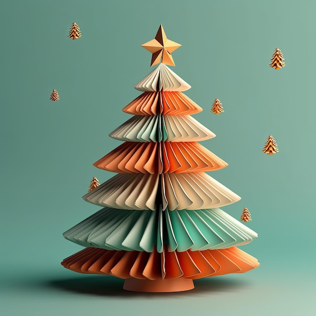 Estilo de papel de árbol de Navidad IA generativa