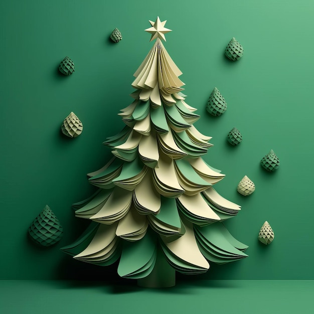 Estilo de papel de árbol verde IA generativa