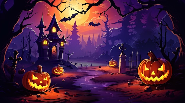 Foto estilo de papel de dibujos animados de fondo de halloween