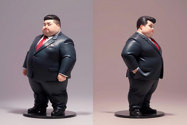 Estilo de personaje de dibujos animados de niño gordo Estilo anime Fondo de papel tapiz gordo Modelo Representación de personaje