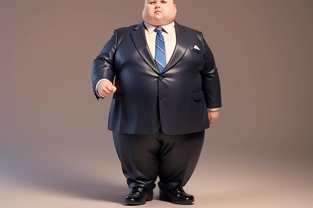 Estilo de personaje de dibujos animados de niño gordo Estilo anime Fondo de papel tapiz gordo Modelo Representación de personaje
