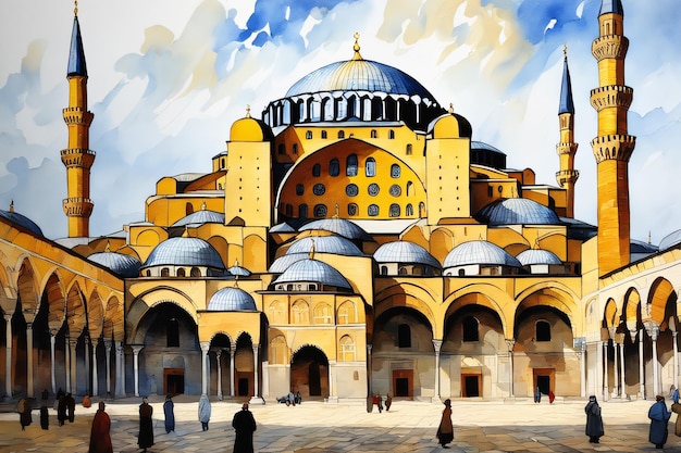 Estilo de pintura al óleo de Hagia Sophia Calidad del póster
