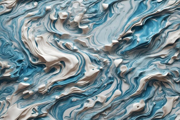 Estilo de pintura líquida azul Textura de mármol 3D Pintura al óleo Fondo de textura de mármol Textura de mármol 3D Fondo de textura 3D AI generativo