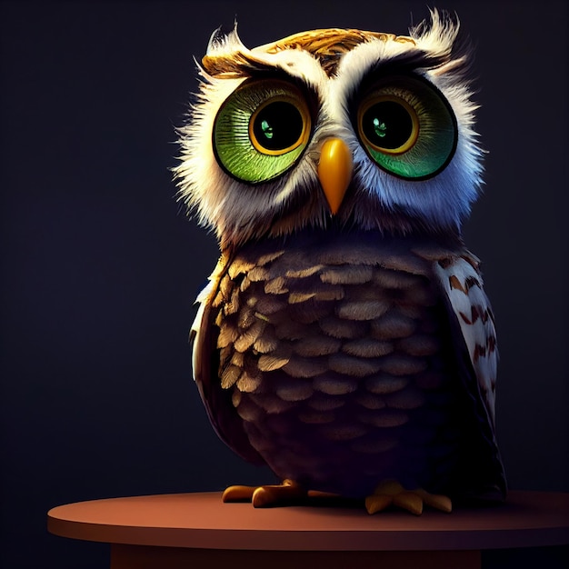 Estilo Pixar Cute Owl Generative Ai