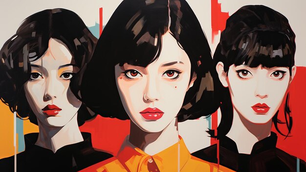 Estilo pop art moda coreana idolpainting 2Df lathead Generative ai