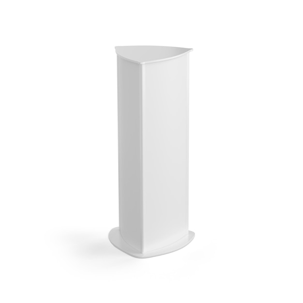 Estilo de póster de tótem blanco para exhibiciones promocionales y señalización de eventos