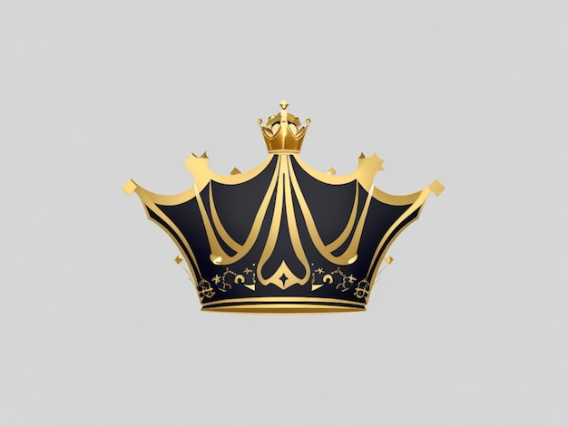Foto estilo premium abstrato coroa de ouro logotipo símbolo estilo de luxo ai generativo
