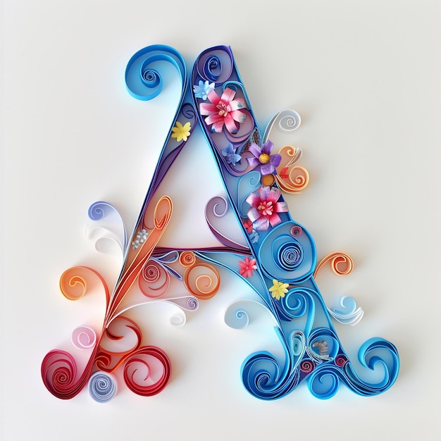 Estilo de quilling de papel alfabético