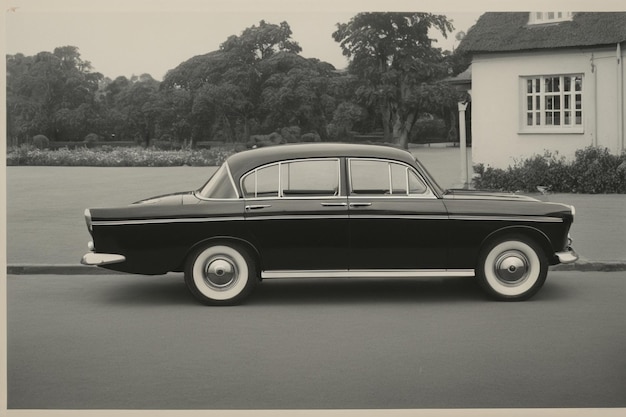 El estilo retro negro del siglo pasado coche vintage limusina viejo vehículo tradicional