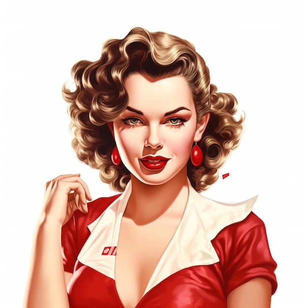 estilo retro pin up girl ilustración