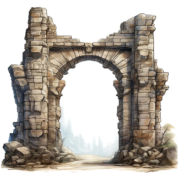 Estilo surreal de Bastion Gate com Arrowhead Design Consiste em um fortificado um projeto de ideia criativa