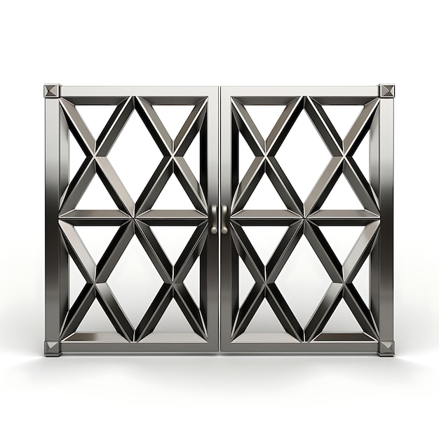 Foto estilo surreal de portão dobrável com design de grade de diamante composto de design de ideia criativa de estanho