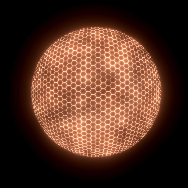 Estilo de tecnología 3D de protección térmica Dome Shield. bola de energía de panal