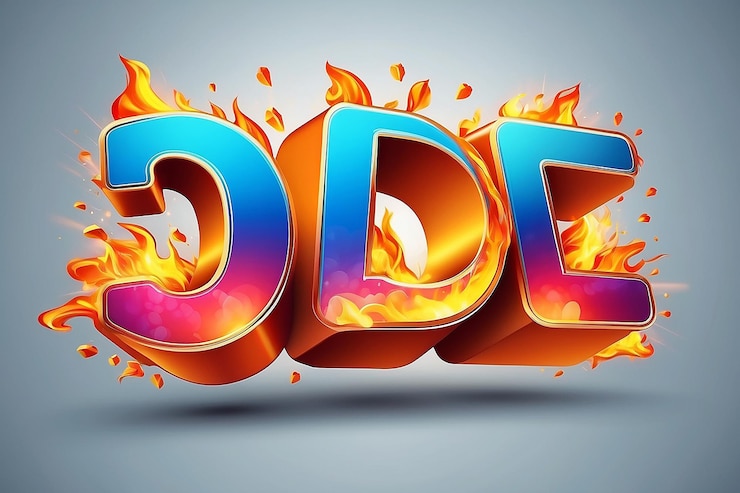 Foto estilo de texto 3d de acuerdo caliente con llamarada