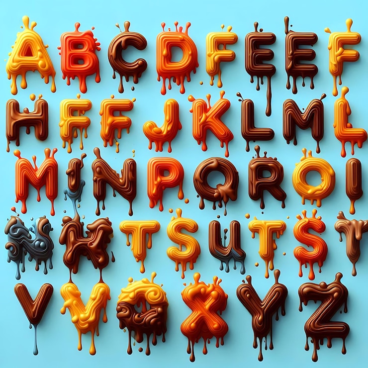 Foto estilo de texto de fuentes 3d líquidas