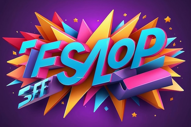 Estilo de texto de venta flash 3D editable