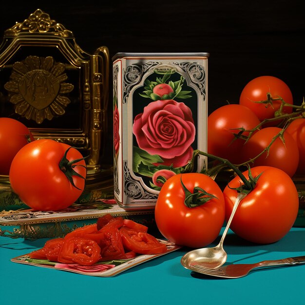 Foto estilo ticiano de la fotografía de comida de vanitas