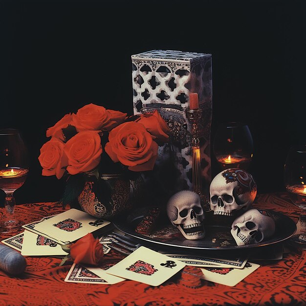 Foto estilo ticiano de la fotografía de comida de vanitas