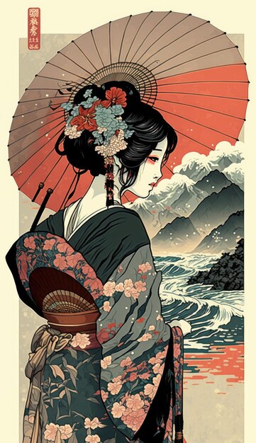 Foto estilo ukiyoe