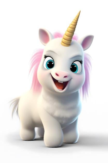 Foto estilo unicornio de la película de disney pixar mascotas película lindo personaje divertido fondo blanco de alta calidad