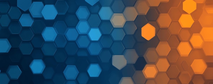 Foto estilo vectorial de fondo hexagonal con gradiente