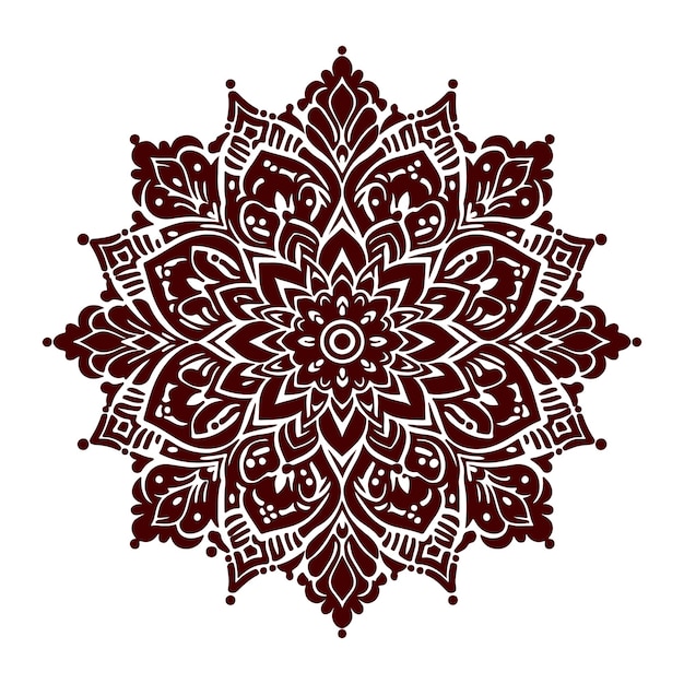 estilo vectorial de silueta de mandala con fondo blanco