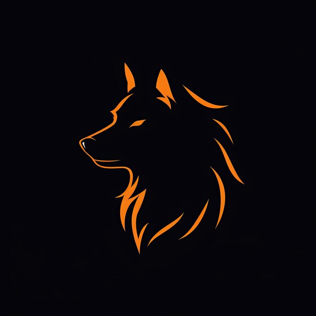 Foto estilo vetorial de logotipo de cabeça de lobo simples