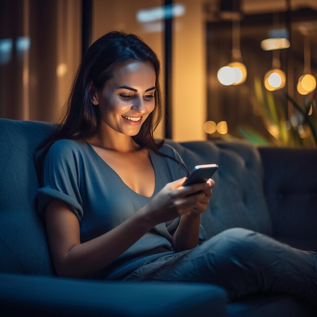 Foto estilo de vida digital moderno las mujeres usan el teléfono inteligente para enviar mensajes y estar en línea