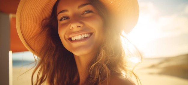 Foto estilo de vida mujer naturaleza puesta de sol piel surf sonrisa verano tabla de surf playa retrato atractivo feliz lindo