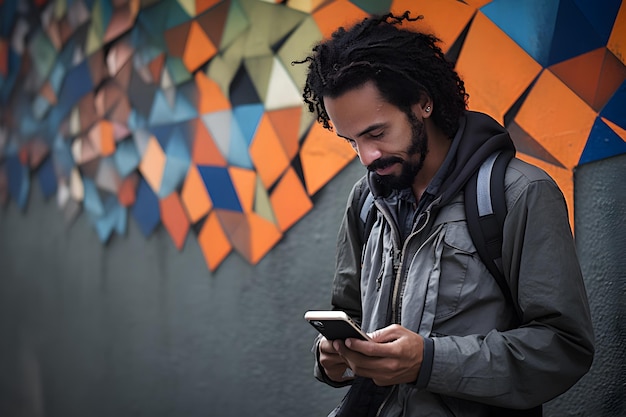 Estilo de vida de la tecnología digital en Colombia Un retrato de una persona usando un teléfono móvil