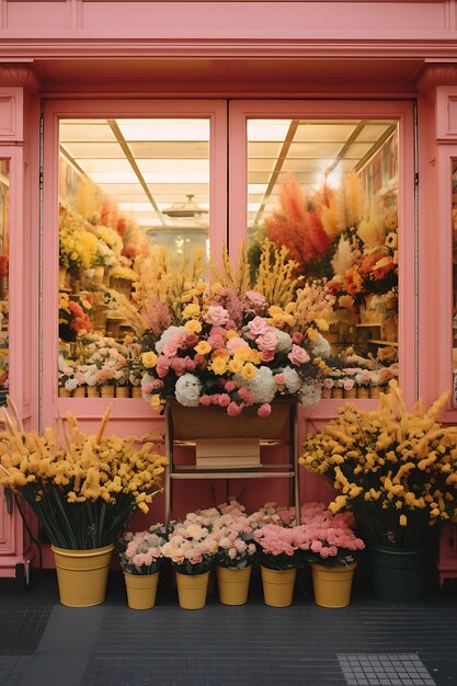 Estilo vintage de la tienda de flores