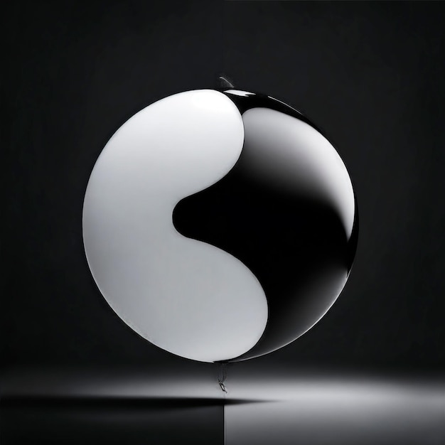 Estilo yin yang abstrato preto e branco