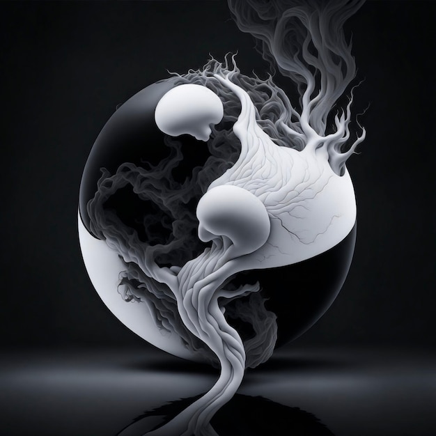 Estilo yin yang abstrato preto e branco