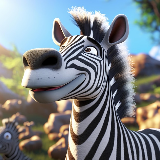 Foto estilo zebra pixar super ultra ai arte generativa