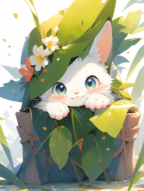 Foto estilos de arte de anime de gatos bonitos