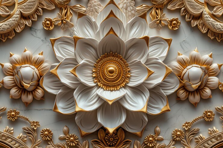 estiramiento del techo papel tapiz 3D estiramiento modelo de decoración del techo con estrellas galácticas fondo y hermoso marco mandala estiramiento de techo modelo de decoració con mandala y colorido