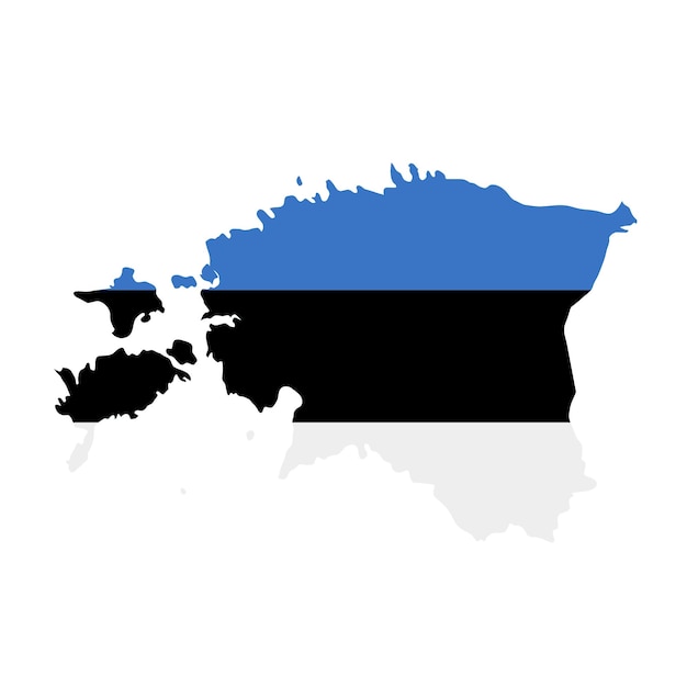 Estland Flagge Karte Länderumriss mit Nationalflagge