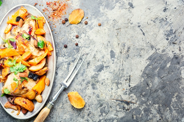 Estofado de pollo con calabaza