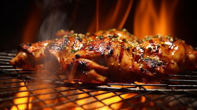 Estofado De Pollo A La Parrilla En La Barbacoa