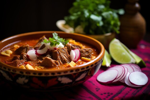 Estofado de pozole rojo y salado