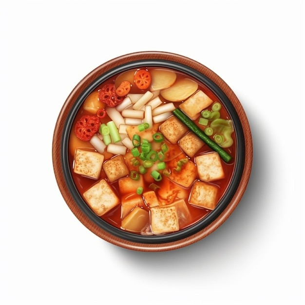 Estofado de tofu blando Comida coreana a partir de soja generada por IA