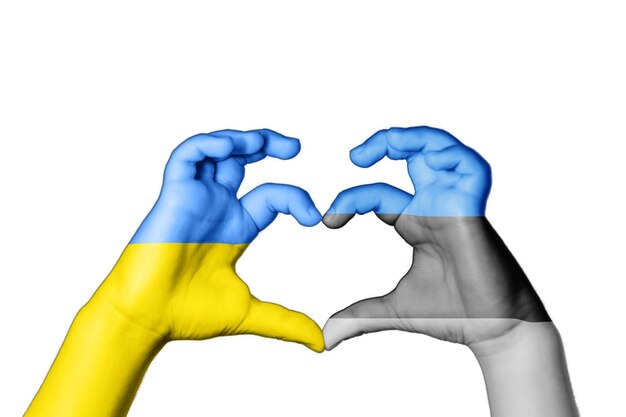 Estonia Ucrania Corazón, Gesto de la mano haciendo corazón, Oración por Ucrania