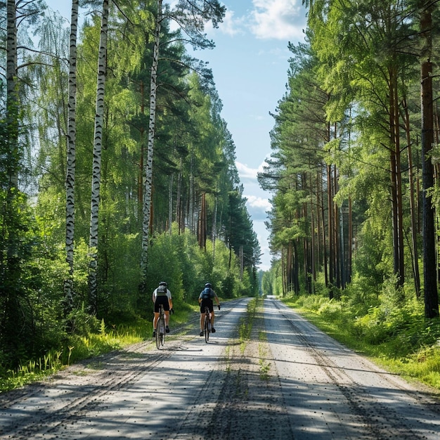 Estonian Summer Cycling Tour Aktive Sehenswürdigkeiten Radfahrer im Wald