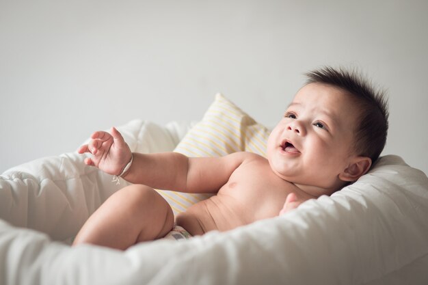 Estoque, foto, fim, cima, retrato, bebê recém-nascido