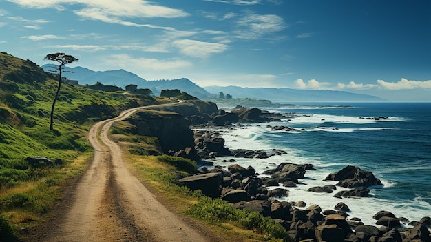 estrada através do oceano