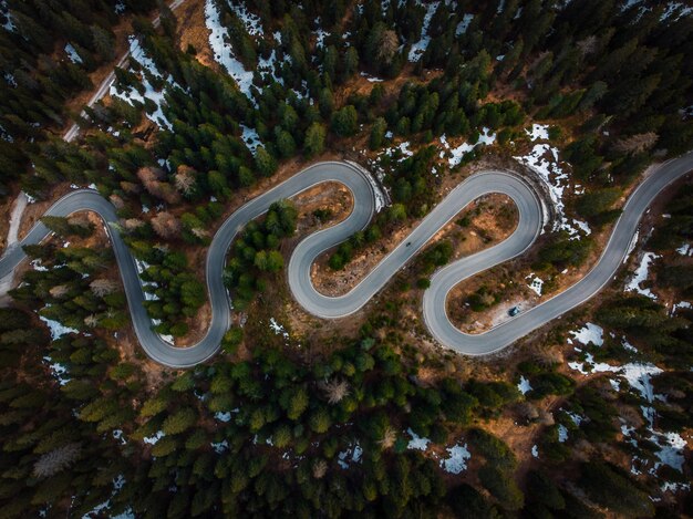 Estrada da cobra na passagem giau