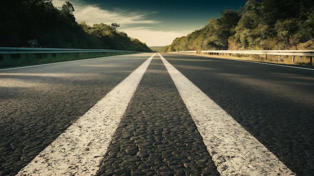 Estrada de asfalto com linhas de separação textura de auto-estrada